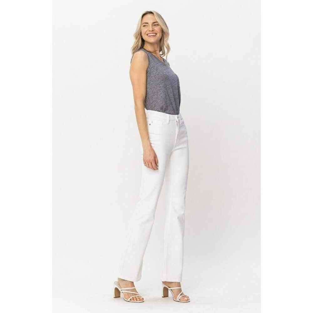 Judy Blue So Chic White Denim Hem Slit Bootcut Jeans Size 3-18W 88643 - Picture 11 of 16